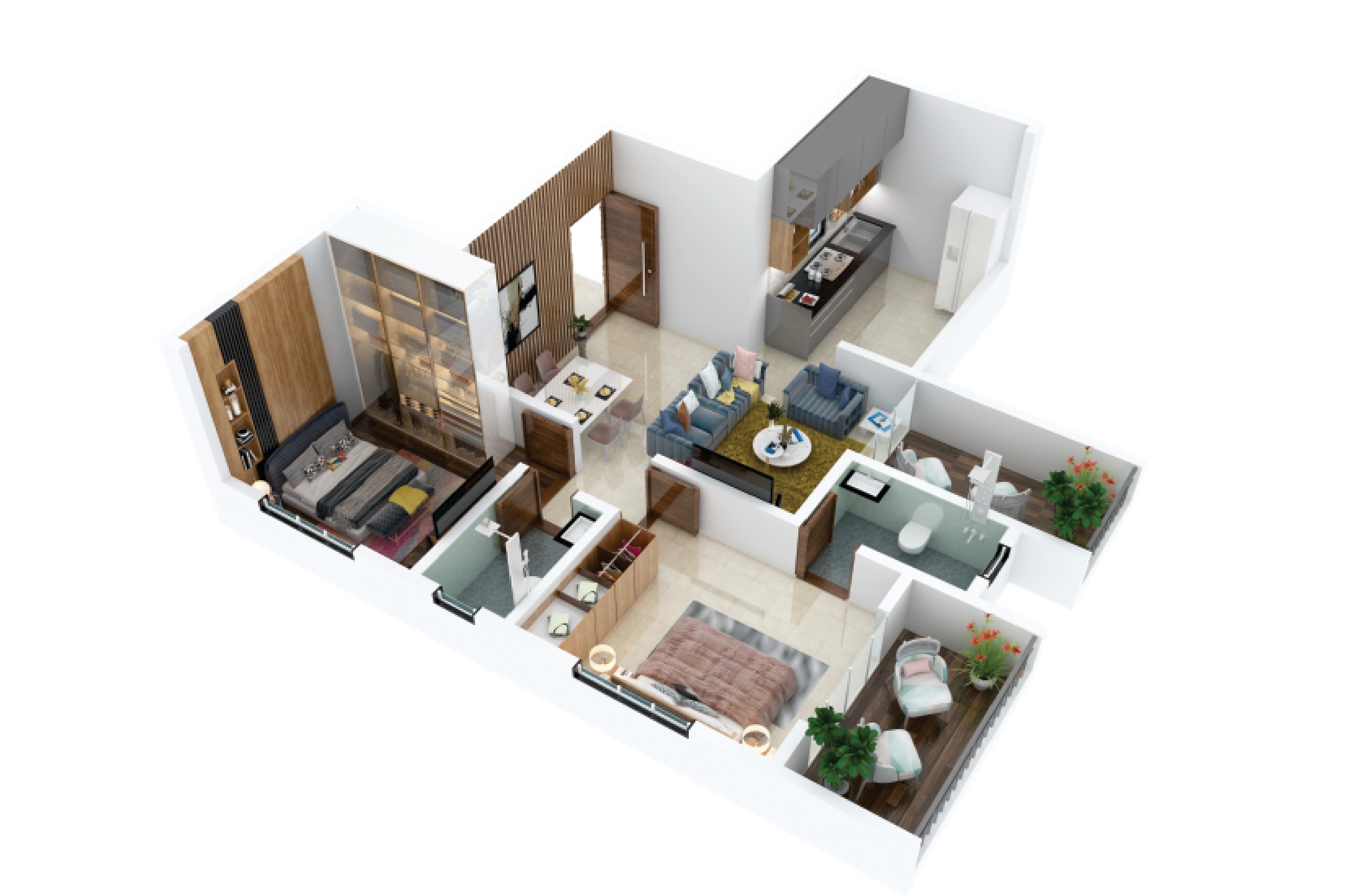 2 BHK Floor Plan