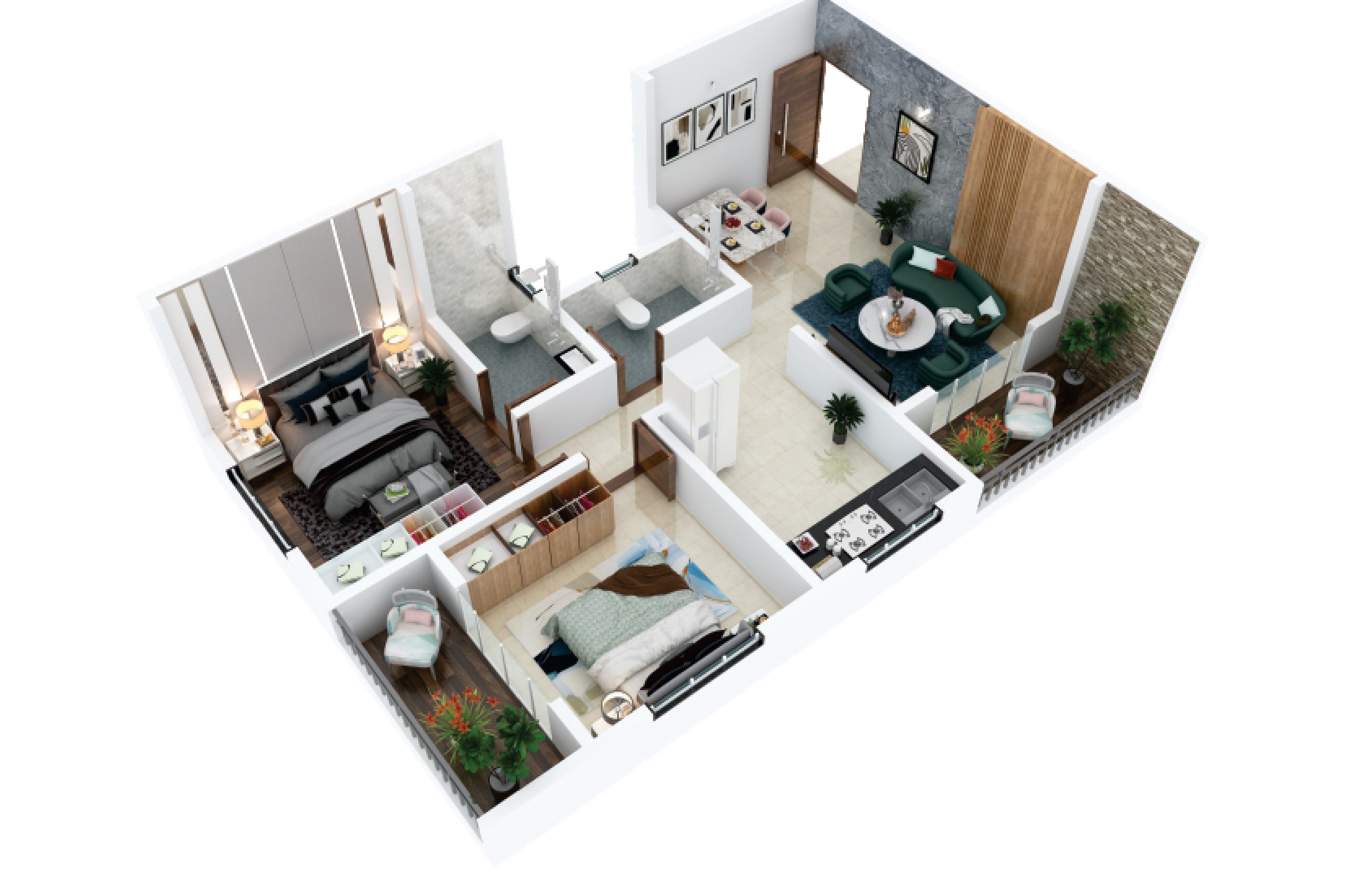 2 BHK Floor Plan